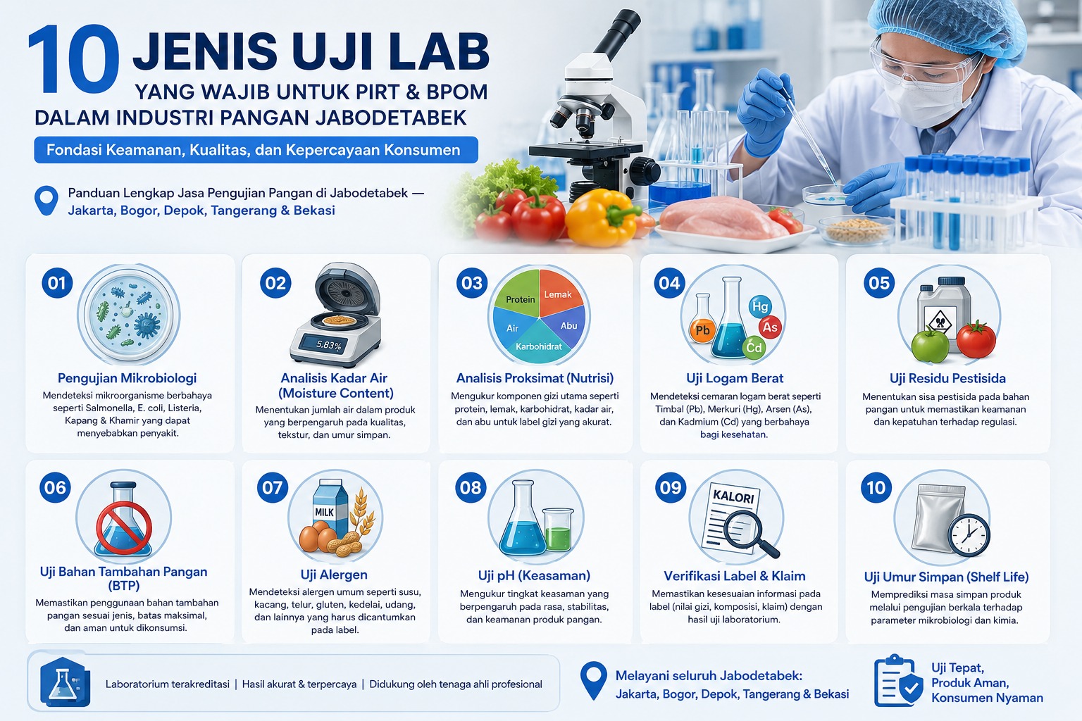 10 JENIS UJI LAB YANG WAJIB UNTUK PIRT & BPOM DALAM INDUSTRI PANGAN