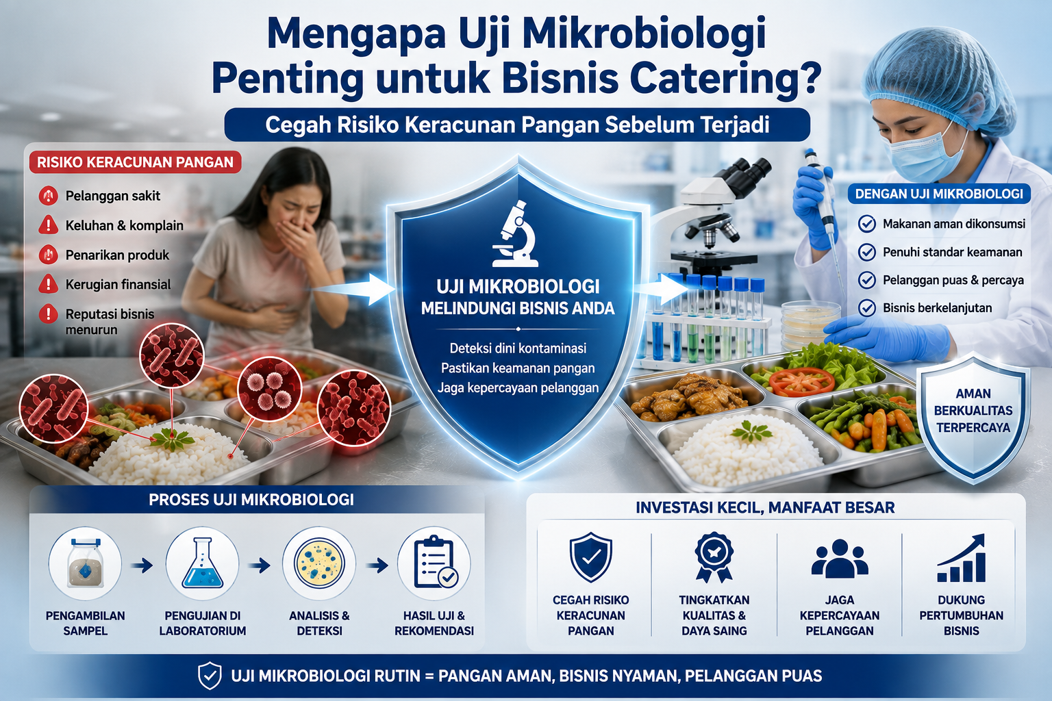 Mengapa Uji Mikrobiologi Penting untuk Bisnis Catering? Cegah Risiko Keracunan Pangan Sebelum Terjadi
