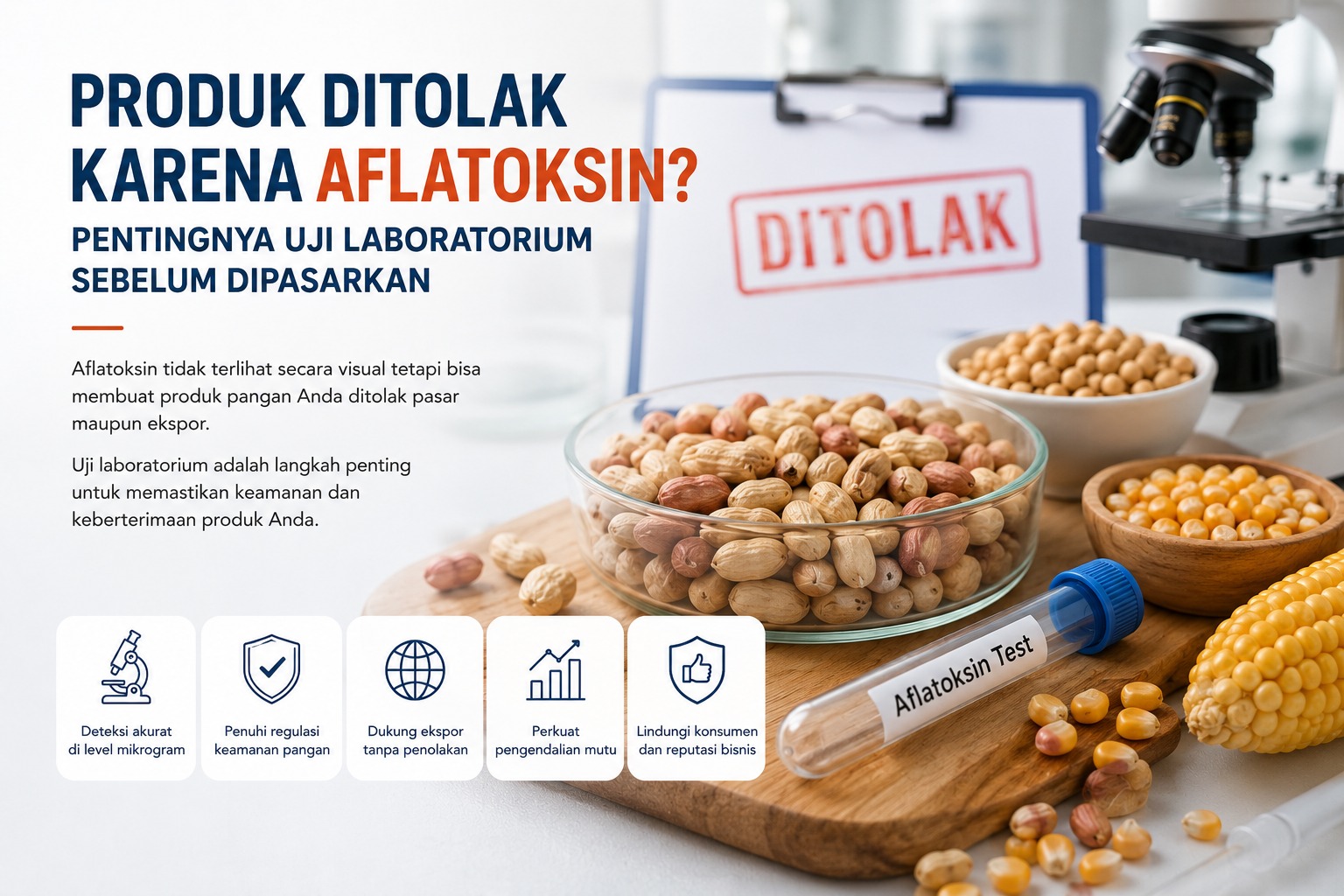 Produk Ditolak Karena Aflatoksin? Pentingnya Uji Laboratorium Sebelum Dipasarkan